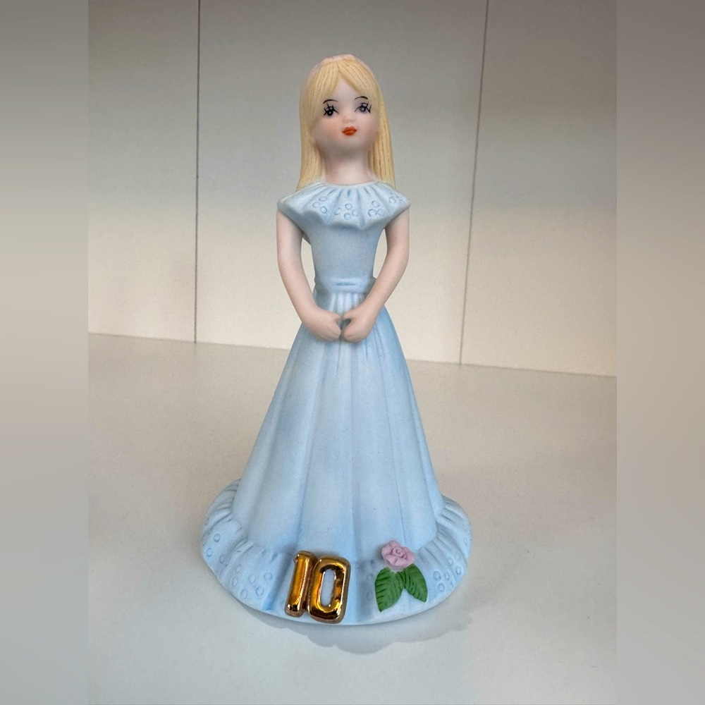 Enesco Growing Up Girls Age 10 Blonde Vintage Figurine Vintage Hallmark Decor